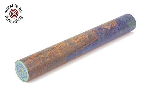 Blue Green & Orange - ebonite rod. 150 x 20mm