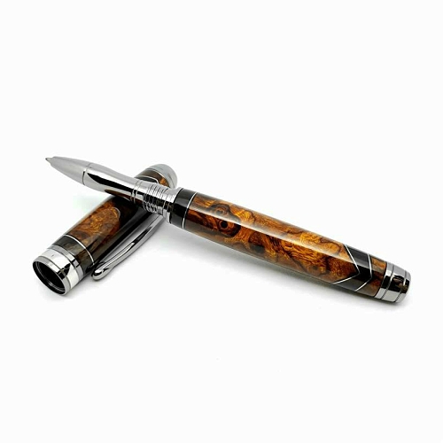 Mistral rollerball pen kit with rhodium fittings and ti-gold accents