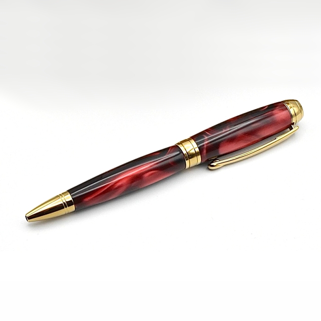 Mistral ballpoint pen kit with rhodium fittings and titanium gold accents