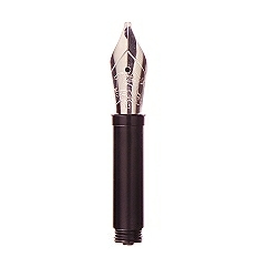Bock fountain pen nib with Bock housing type 076 #5 polished steel - italic point