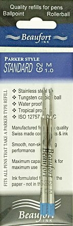 Retail twin pack. 2 x Parker style standard ink refills. medium point, black. rrp £4.90