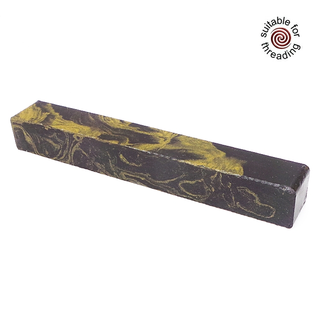 Black & Brass - M3 Composite pen blank. 150mm