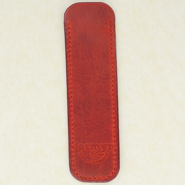 Jermyn Street Leather handmade slip pen case - red