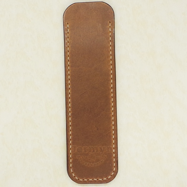 Jermyn Street Leather handmade slip pen case - taupe