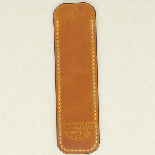 Jermyn Street Leather handmade slip pen case - burnt tan