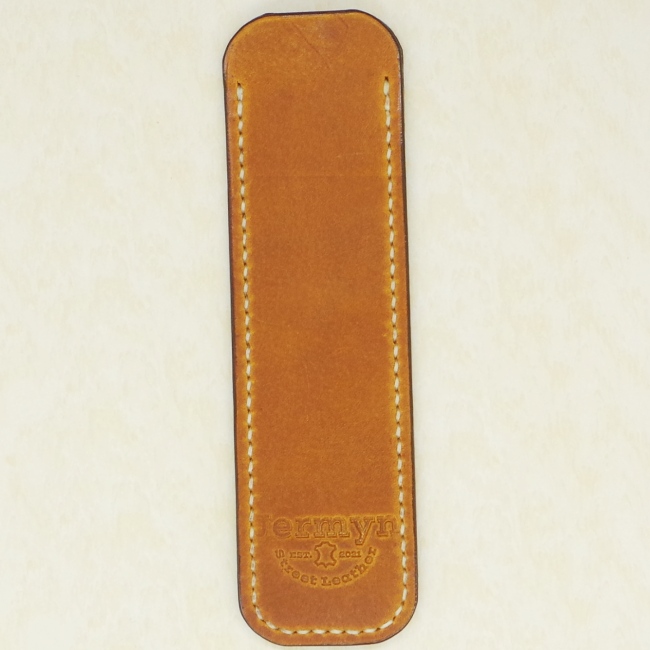 Jermyn Street Leather handmade slip pen case - burnt tan