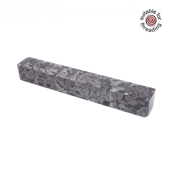 Black Carbon & Aluminium - M3 Composite pen blank. 150mm