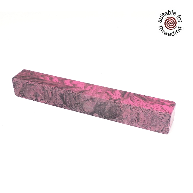 Pink Aluminium & Black Carbon - M3 Composite pen blank. 235mm
