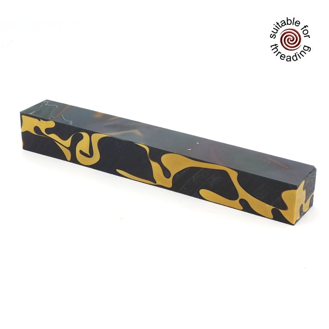 Black and Tan - Cullinore acrylic pen blank - 150mm
