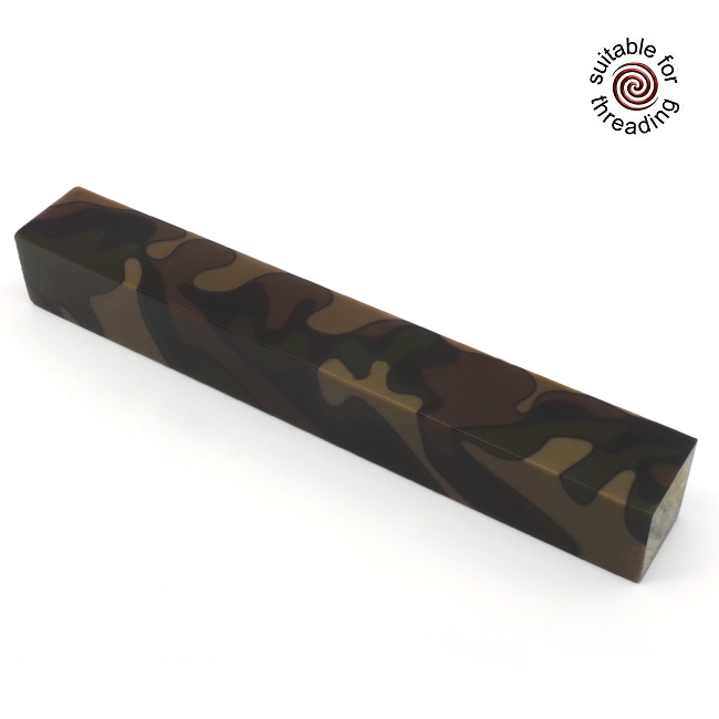 Forest Camo - Cullinore acrylic pen blank - 150mm