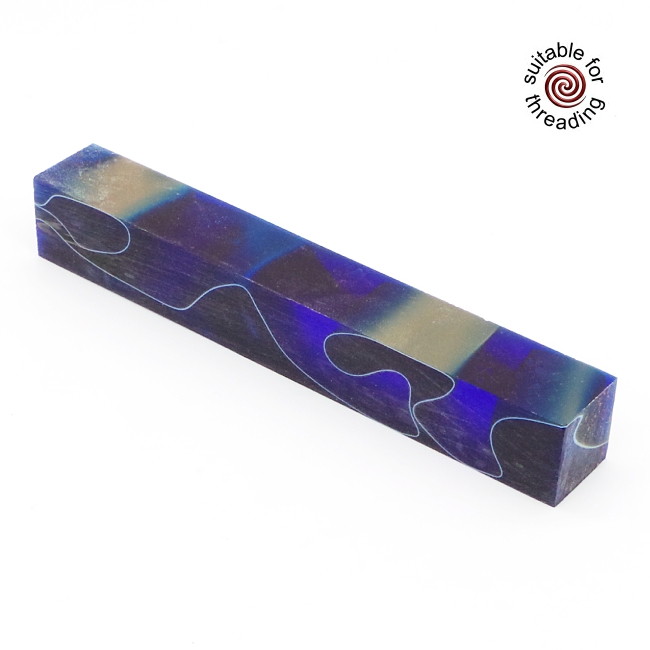 Sapphire Gem - Cullinore acrylic pen blank - 200mm