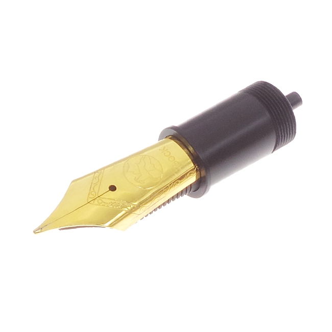 Bock fountain pen nib with Bock housing #8 gold plate - broad