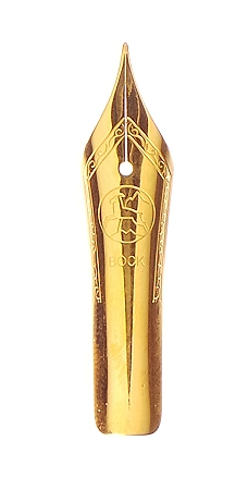 GOLD PLATE - Bock standard size 6 fountain pen nibs (type 250)