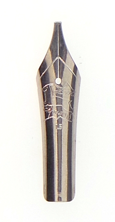 Bock fountain pen nib with Bock housing #6 polished steel - italic point - 1.1mm