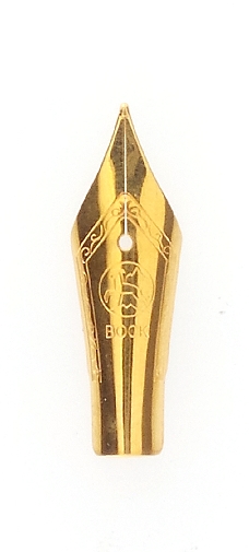 Bock fountain pen nib with Bock housing type 076 #5 gold plate - broad