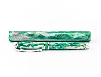 Emerald Isle - Silver series pen blank. 150mm