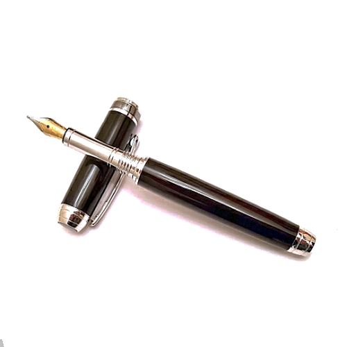 Mistral fountain pen kit with black titanium fittings and brushed gold accents
