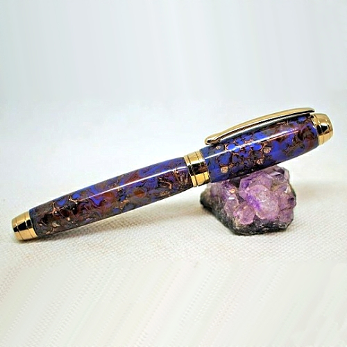 Mistral fountain pen kit with rhodium fittings and brushed gold accents