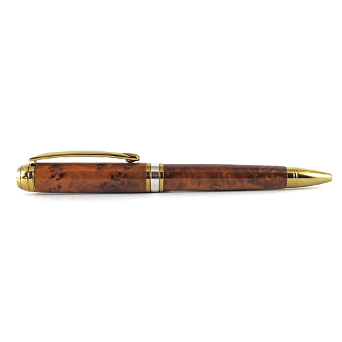 Mistral ballpoint pen kit with rhodium fittings and titanium gold accents
