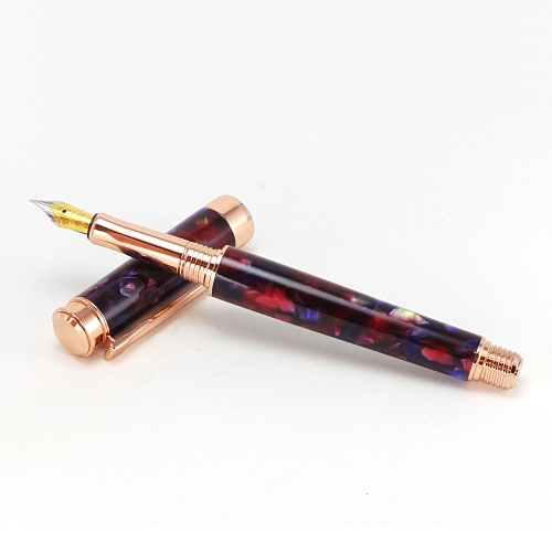 Leveche fountain pen kit with rose gold fittings, premium nib package