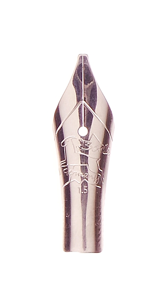 Bock fountain pen nib with Bock housing type 076 #5 polished steel - italic point - 1.1mm