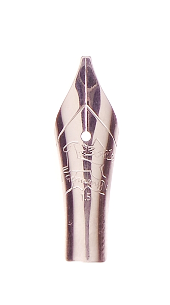 Bock fountain pen nib with Bock housing type 076 #5 polished steel - italic point