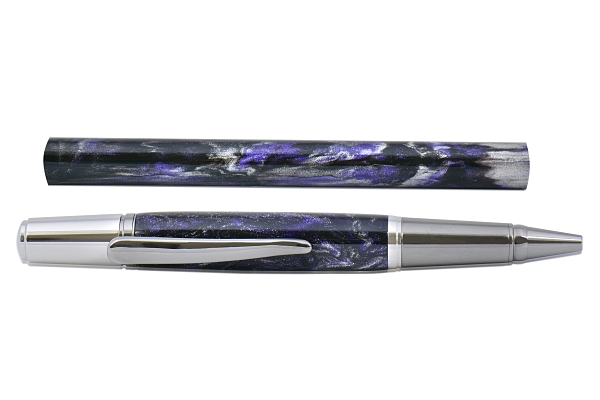 Carolina Violet - Silver series pen blank. 150mm