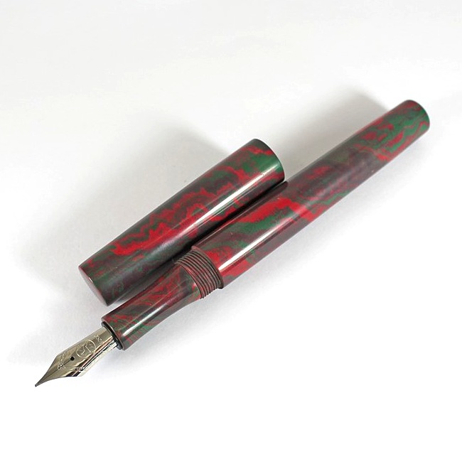 Red & Green - ebonite rod. 60 x 20mm