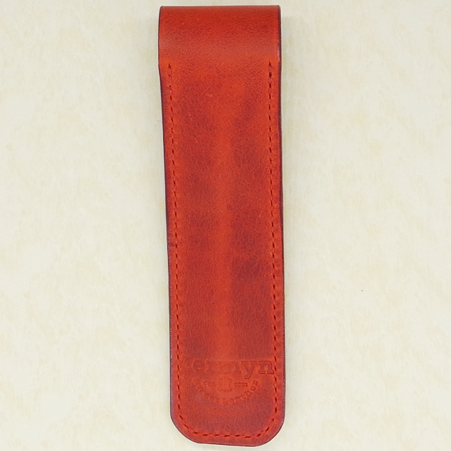 Jermyn Street Leather handmade single pen case - red