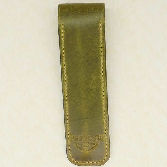Jermyn Street Leather handmade single pen case - leaf