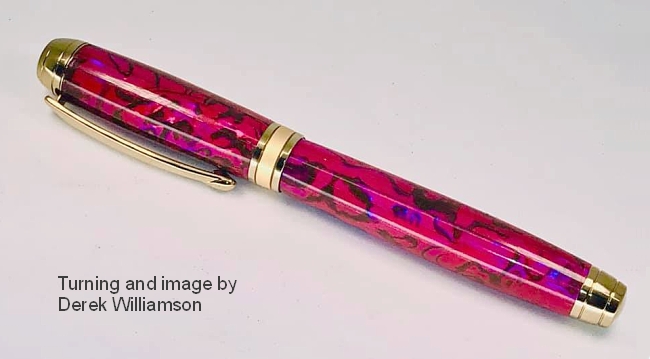 Hot Pink Blankwerks paua abalone pen blank - Mistral/Leveche FP/RB