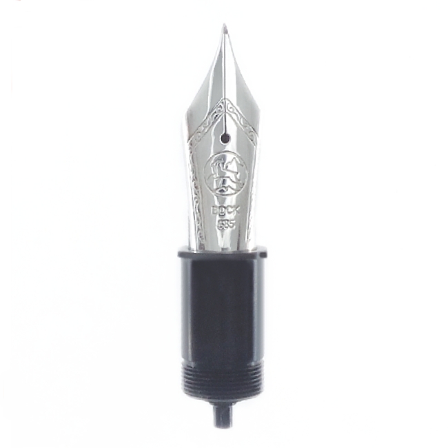 Bock fountain pen nib with Bock housing #8 Rhodinated 14k solid gold - medium