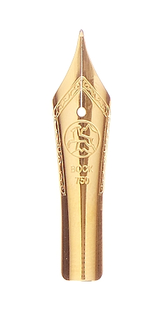 Bock fountain pen nib with Cyclone housing #6 18k solid gold - medium