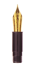 Bock fountain pen nib with Cyclone housing #6 gold plate - broad