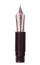 Bock fountain pen nib with Cyclone housing #6 polished steel - extra broad