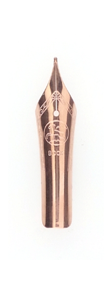 Bock fountain pen nib with Cyclone housing #6 rose gold plate - fine