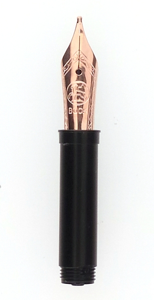 Bock fountain pen nib with Bock housing #5 rose gold plate - broad