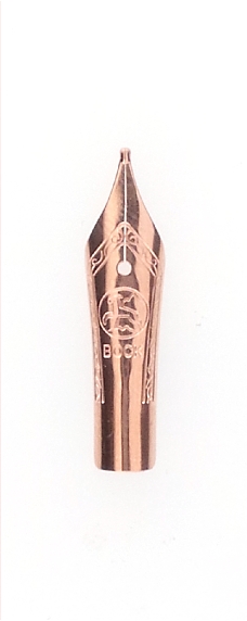 Bock fountain pen nib with Bock housing #5 rose gold plate - extra broad