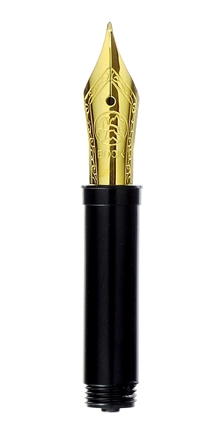 Bock fountain pen nib with Bock housing #5 gold plate - broad