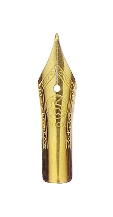Bock fountain pen nib with Bock housing #5 gold plate - broad