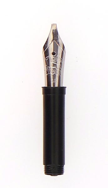 Bock fountain pen nib with Bock housing #5 polished steel - italic point - 1.1mm