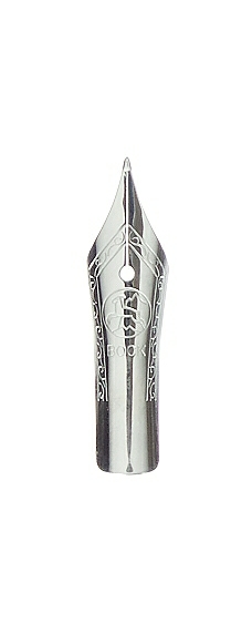 Bock fountain pen nib with Bock housing #5 polished steel - extra broad