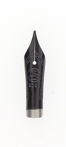Bock fountain pen nib with Bock housing #5 black lacquer - broad