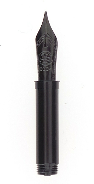 Bock fountain pen nib with Bock housing #5 black lacquer - fine
