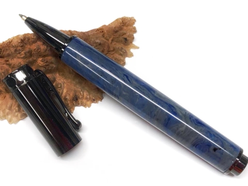 Cobalt Steel - Divine Island alumilite pen blank