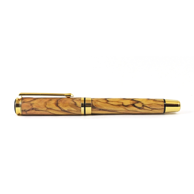 Cyclone fountain pen kit with upgrade gold fittings and black chrome accents