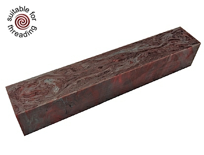 Bloody Damascus - Divine Island alumilite pen blank.