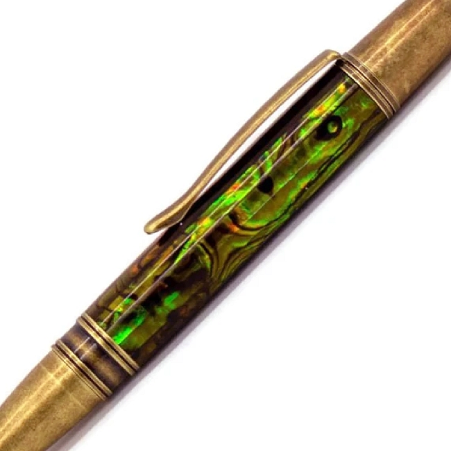 Green Gold Blankwerks paua abalone pen blank - Sirocco/Zephyr/Sierra Series