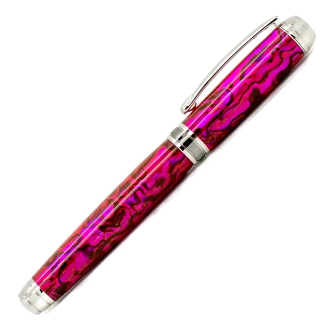 Hot Pink Blankwerks paua abalone pen blank - Mistral/Leveche FP/RB