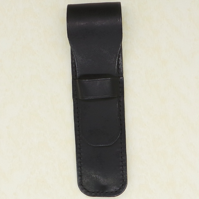 Jermyn Street Leather single pen case - black